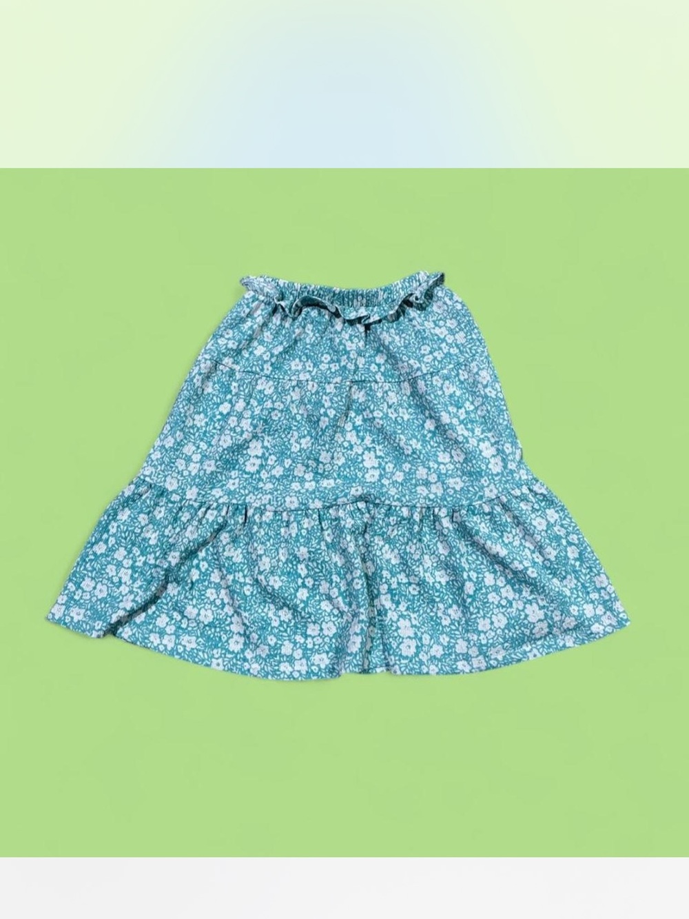 Jessica Simpson Teal Floral Tiered Skirt